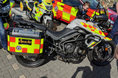 Apache Corp supports the North East Rider Volunteers an organization that uses motorbikes to transport urgent medical supplies and equipment between health care sites in the north east U.K.